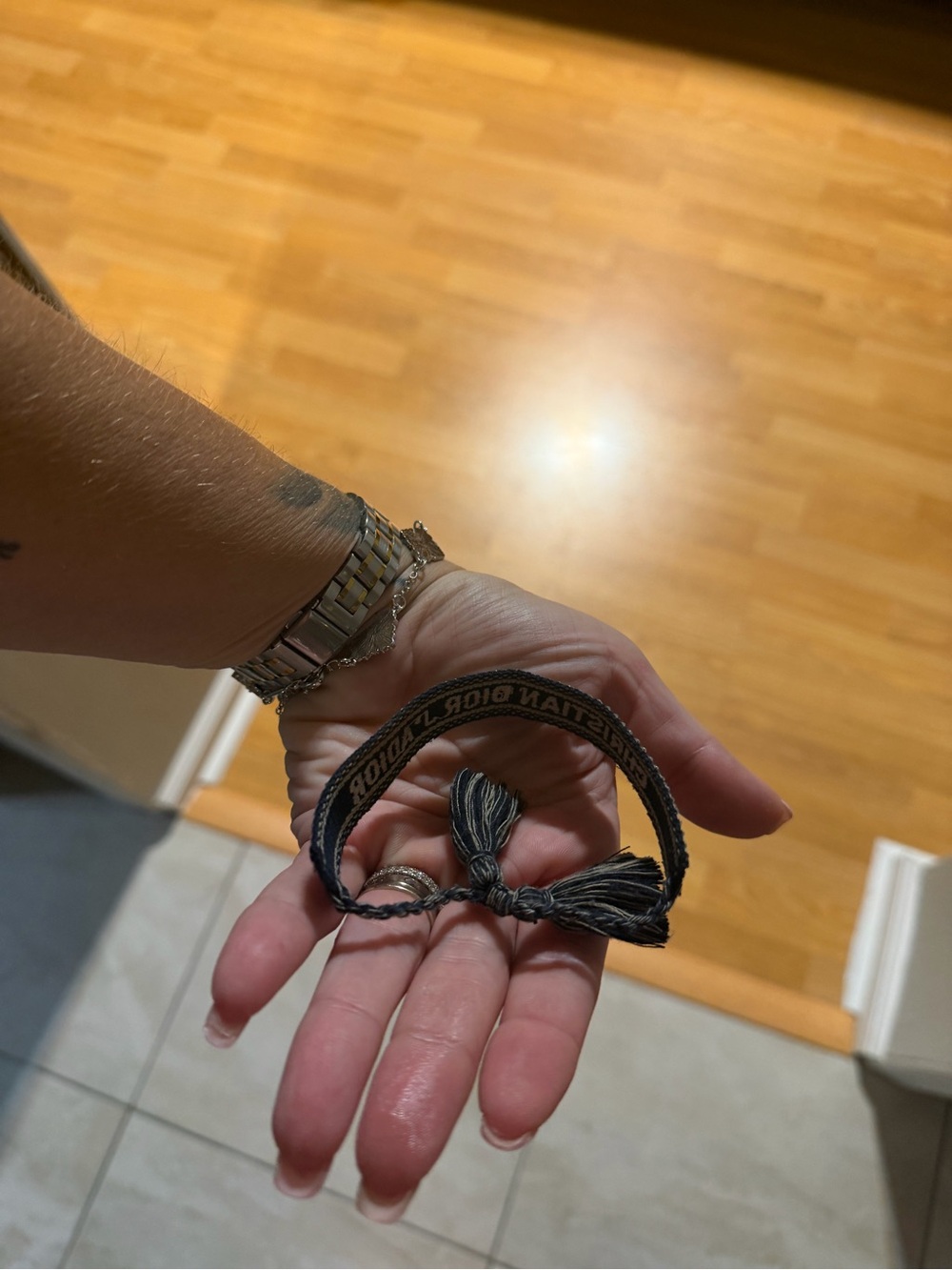 Dior Black and White embellished sparkly Logo Bracelet - Picture 6 of 14